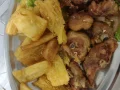 Frango  Passarinho com Mandioca Frita (inteira)
